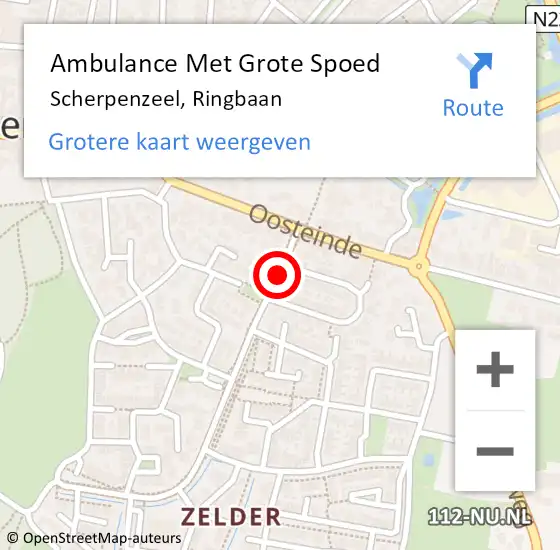 Locatie op kaart van de 112 melding: Ambulance Met Grote Spoed Naar Scherpenzeel, Ringbaan op 17 januari 2022 07:32