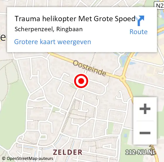 Locatie op kaart van de 112 melding: Trauma helikopter Met Grote Spoed Naar Scherpenzeel, Ringbaan op 17 januari 2022 07:33