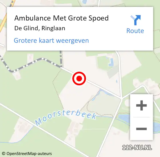 Locatie op kaart van de 112 melding: Ambulance Met Grote Spoed Naar De Glind, Ringlaan op 17 januari 2022 07:40