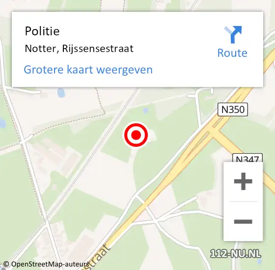Locatie op kaart van de 112 melding: Politie Notter, Rijssensestraat op 17 januari 2022 07:41