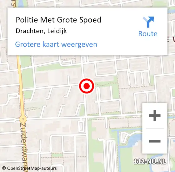 Locatie op kaart van de 112 melding: Politie Met Grote Spoed Naar Drachten, Leidijk op 17 januari 2022 08:30