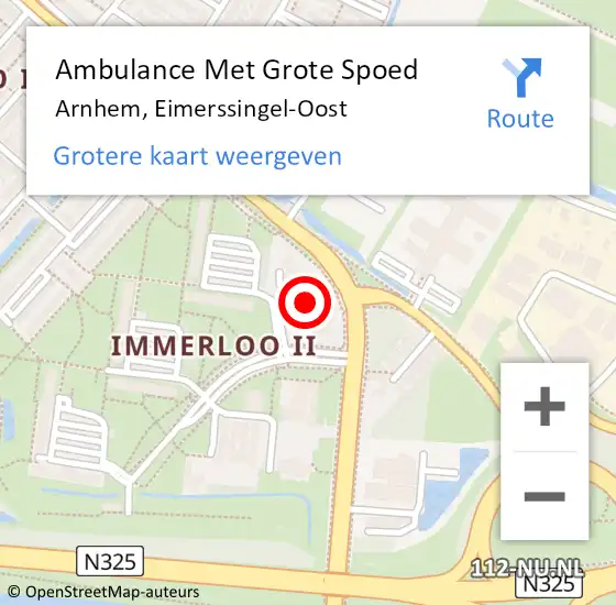 Locatie op kaart van de 112 melding: Ambulance Met Grote Spoed Naar Arnhem, Eimerssingel-Oost op 17 januari 2022 08:57