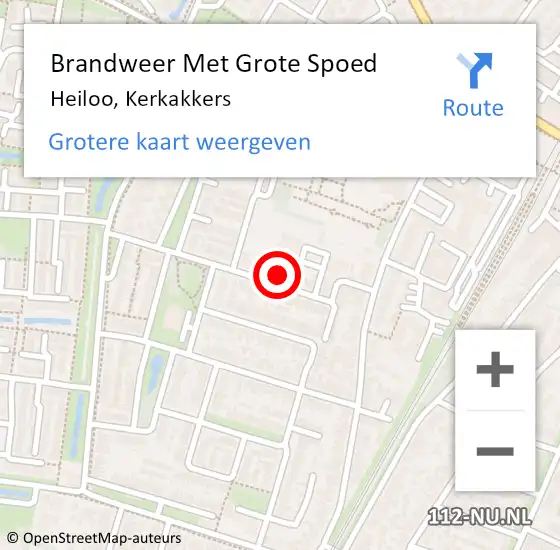 Locatie op kaart van de 112 melding: Brandweer Met Grote Spoed Naar Heiloo, Kerkakkers op 17 januari 2022 09:19