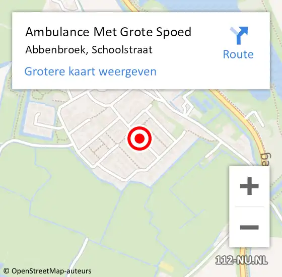 Locatie op kaart van de 112 melding: Ambulance Met Grote Spoed Naar Abbenbroek, Schoolstraat op 17 januari 2022 09:38