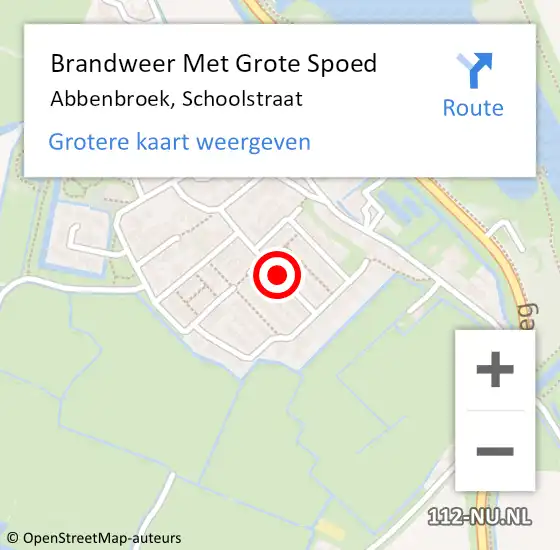 Locatie op kaart van de 112 melding: Brandweer Met Grote Spoed Naar Abbenbroek, Schoolstraat op 17 januari 2022 09:40