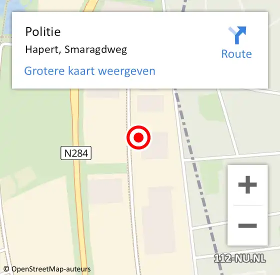 Locatie op kaart van de 112 melding: Politie Hapert, Smaragdweg op 17 januari 2022 09:43