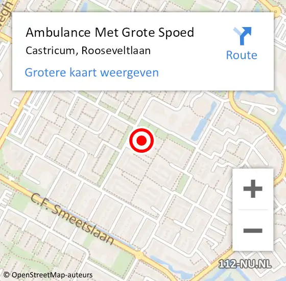 Locatie op kaart van de 112 melding: Ambulance Met Grote Spoed Naar Castricum, Rooseveltlaan op 17 januari 2022 10:31