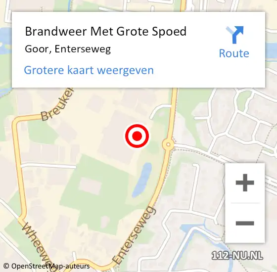 Locatie op kaart van de 112 melding: Brandweer Met Grote Spoed Naar Goor, Enterseweg op 17 januari 2022 10:38