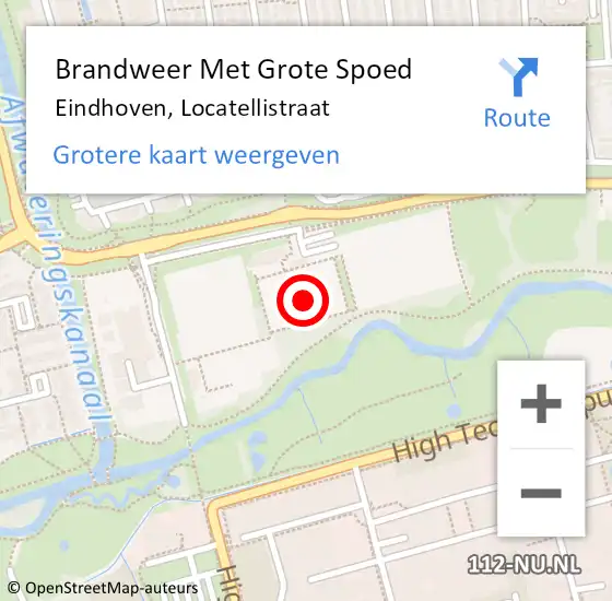 Locatie op kaart van de 112 melding: Brandweer Met Grote Spoed Naar Eindhoven, Locatellistraat op 17 januari 2022 11:06