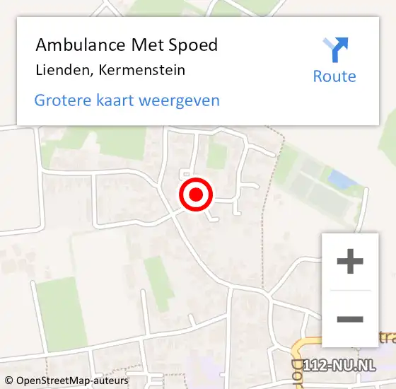 Locatie op kaart van de 112 melding: Ambulance Met Spoed Naar Lienden, Kermenstein op 17 januari 2022 11:13