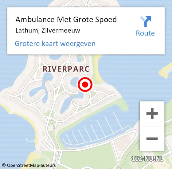 Locatie op kaart van de 112 melding: Ambulance Met Grote Spoed Naar Lathum, Zilvermeeuw op 17 januari 2022 11:16