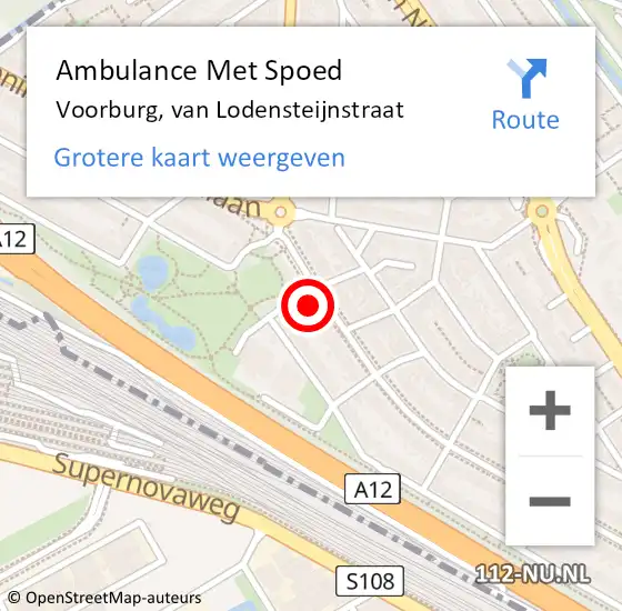 Locatie op kaart van de 112 melding: Ambulance Met Spoed Naar Voorburg, van Lodensteijnstraat op 17 januari 2022 11:25