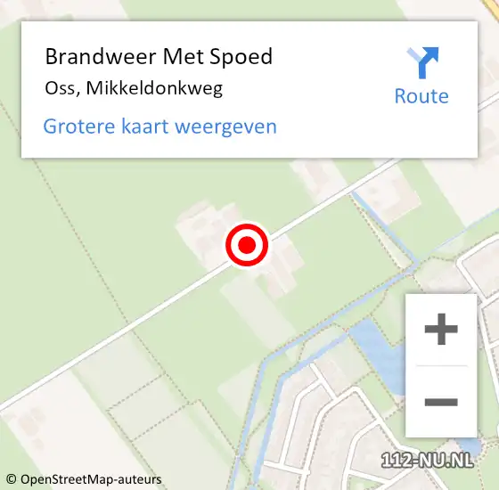 Locatie op kaart van de 112 melding: Brandweer Met Spoed Naar Oss, Mikkeldonkweg op 17 januari 2022 12:00