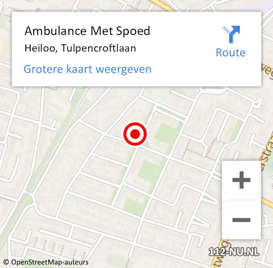 Locatie op kaart van de 112 melding: Ambulance Met Spoed Naar Heiloo, Tulpencroftlaan op 17 januari 2022 12:49