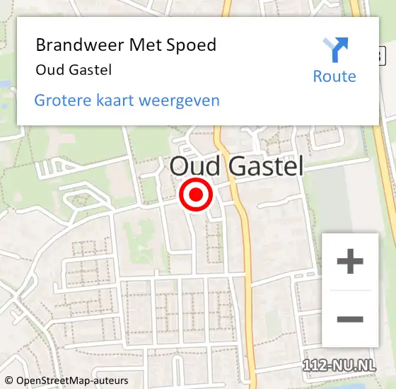 Locatie op kaart van de 112 melding: Brandweer Met Spoed Naar Oud Gastel op 5 juli 2014 14:45