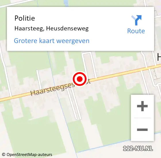 Locatie op kaart van de 112 melding: Politie Haarsteeg, Heusdenseweg op 17 januari 2022 14:19