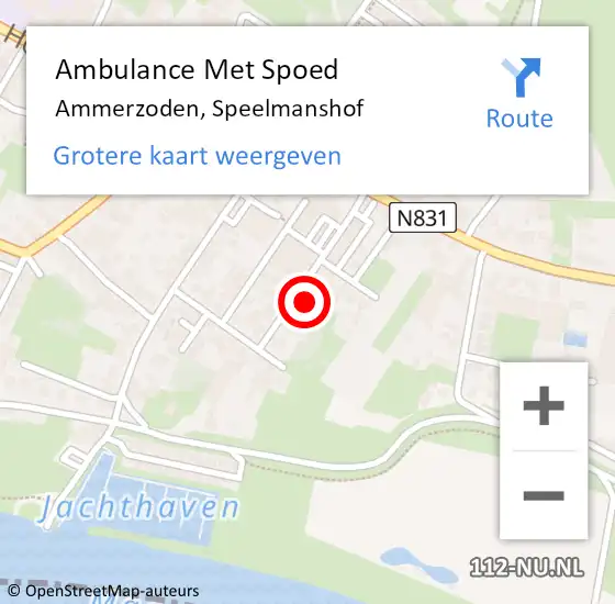 Locatie op kaart van de 112 melding: Ambulance Met Spoed Naar Ammerzoden, Speelmanshof op 17 januari 2022 14:58