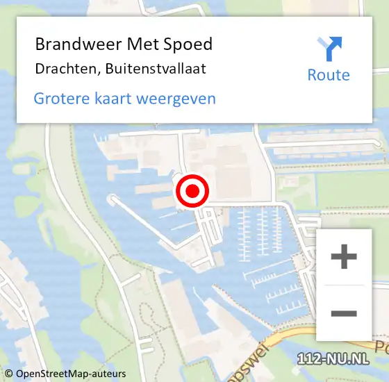 Locatie op kaart van de 112 melding: Brandweer Met Spoed Naar Drachten, Buitenstvallaat op 17 januari 2022 15:14