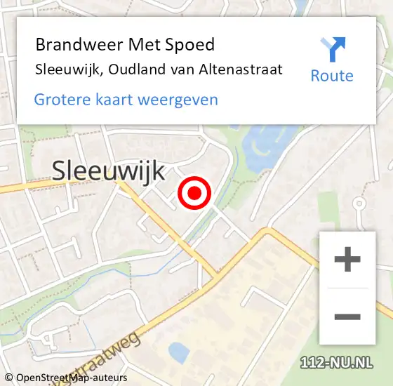 Locatie op kaart van de 112 melding: Brandweer Met Spoed Naar Sleeuwijk, Oudland van Altenastraat op 17 januari 2022 15:44