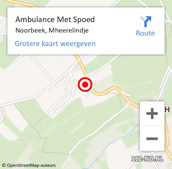 Locatie op kaart van de 112 melding: Ambulance Met Spoed Naar Noorbeek, Mheerelindje op 5 juli 2014 14:54