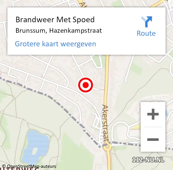 Locatie op kaart van de 112 melding: Brandweer Met Spoed Naar Brunssum, Hazenkampstraat op 17 januari 2022 16:37