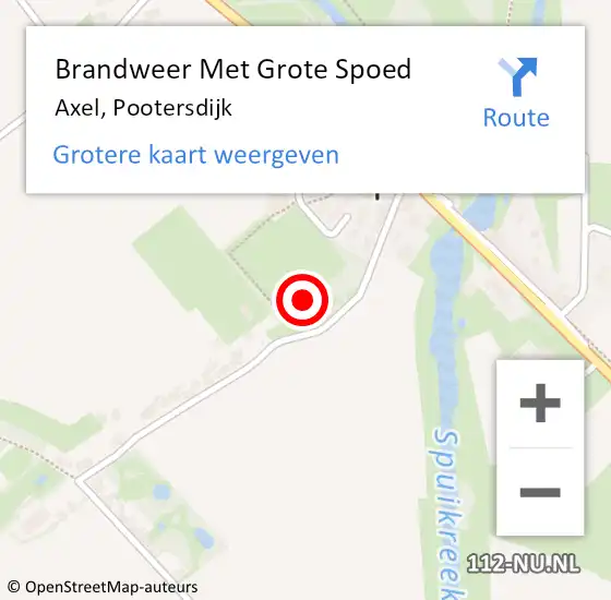 Locatie op kaart van de 112 melding: Brandweer Met Grote Spoed Naar Axel, Pootersdijk op 17 januari 2022 16:55