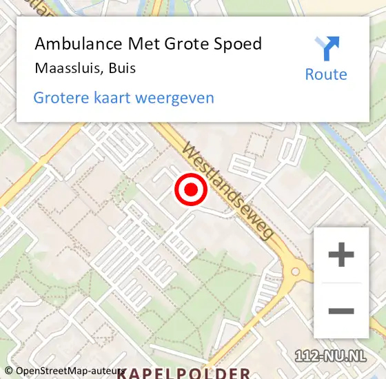 Locatie op kaart van de 112 melding: Ambulance Met Grote Spoed Naar Maassluis, Buis op 17 januari 2022 17:35