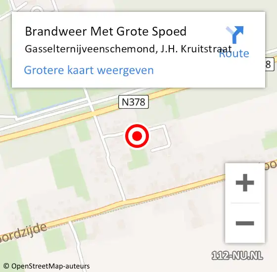 Locatie op kaart van de 112 melding: Brandweer Met Grote Spoed Naar Gasselternijveenschemond, J.H. Kruitstraat op 17 januari 2022 18:40