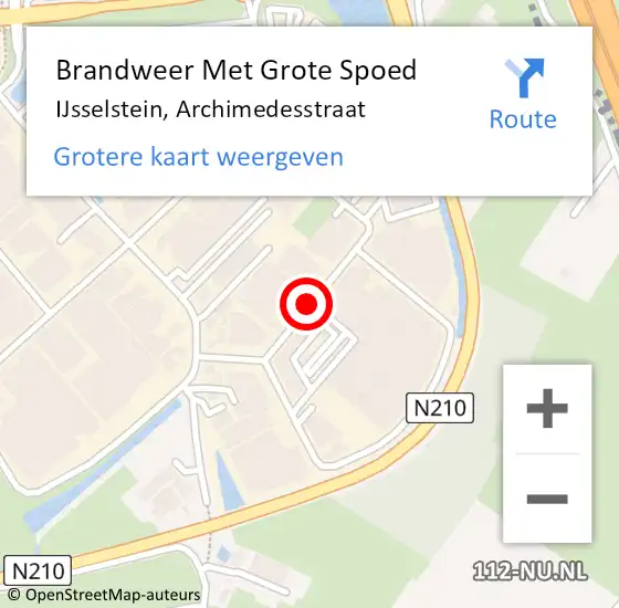 Locatie op kaart van de 112 melding: Brandweer Met Grote Spoed Naar IJsselstein, Archimedesstraat op 17 januari 2022 18:51