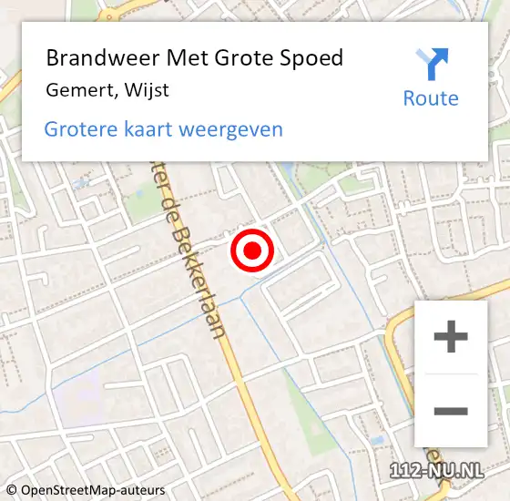 Locatie op kaart van de 112 melding: Brandweer Met Grote Spoed Naar Gemert, Wijst op 17 januari 2022 18:52