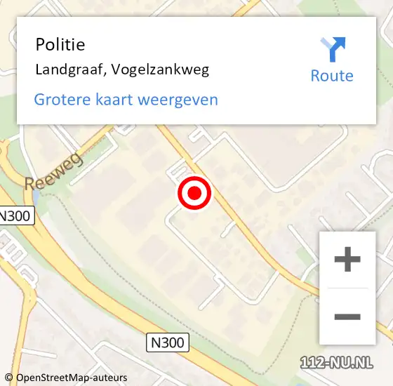 Locatie op kaart van de 112 melding: Politie Landgraaf, Vogelzankweg op 17 januari 2022 19:16