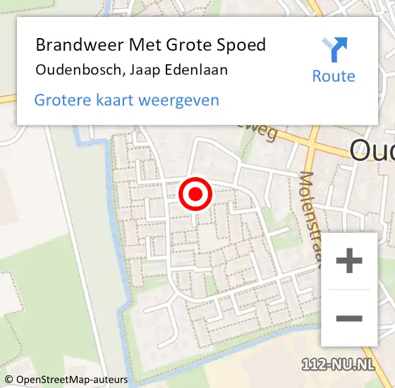 Locatie op kaart van de 112 melding: Brandweer Met Grote Spoed Naar Oudenbosch, Jaap Edenlaan op 17 januari 2022 20:15