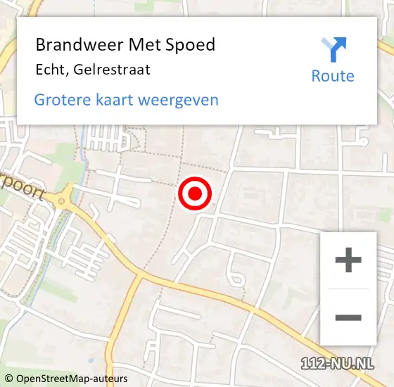 Locatie op kaart van de 112 melding: Brandweer Met Spoed Naar Echt, Gelrestraat op 17 januari 2022 21:05