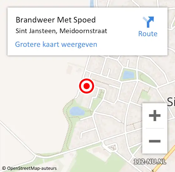 Locatie op kaart van de 112 melding: Brandweer Met Spoed Naar Sint Jansteen, Meidoornstraat op 17 januari 2022 21:23