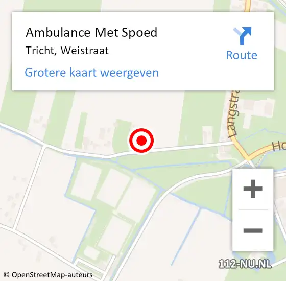 Locatie op kaart van de 112 melding: Ambulance Met Spoed Naar Tricht, Weistraat op 18 januari 2022 00:01