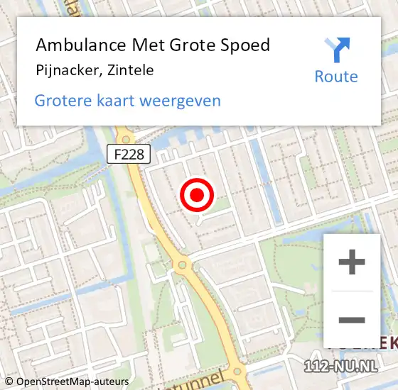 Locatie op kaart van de 112 melding: Ambulance Met Grote Spoed Naar Pijnacker, Zintele op 18 januari 2022 01:56