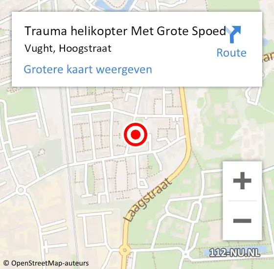 Locatie op kaart van de 112 melding: Trauma helikopter Met Grote Spoed Naar Vught, Hoogstraat op 18 januari 2022 02:37