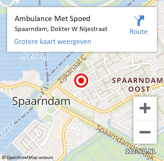 Locatie op kaart van de 112 melding: Ambulance Met Spoed Naar Spaarndam, Dokter W Nijestraat op 18 januari 2022 03:25