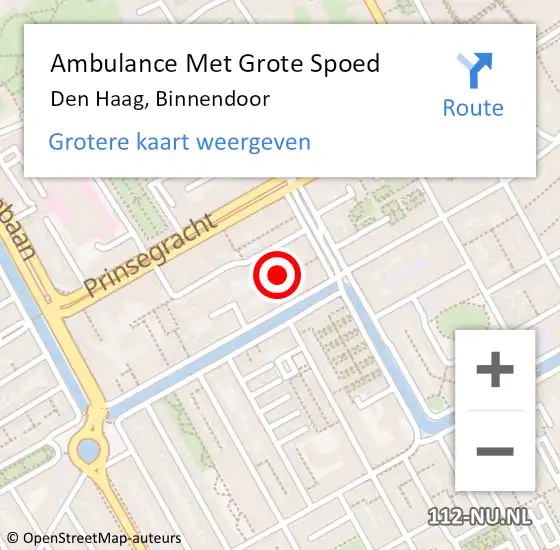 Locatie op kaart van de 112 melding: Ambulance Met Grote Spoed Naar Den Haag, Binnendoor op 18 januari 2022 03:37