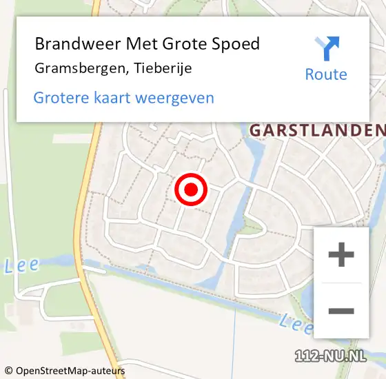 Locatie op kaart van de 112 melding: Brandweer Met Grote Spoed Naar Gramsbergen, Tieberije op 18 januari 2022 04:37