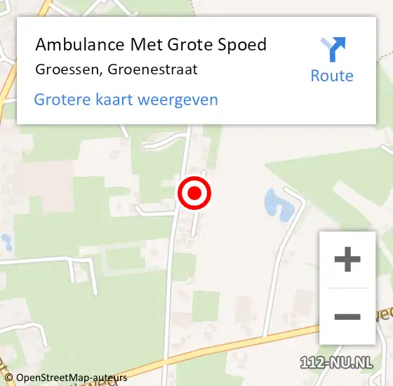 Locatie op kaart van de 112 melding: Ambulance Met Grote Spoed Naar Groessen, Groenestraat op 18 januari 2022 06:19