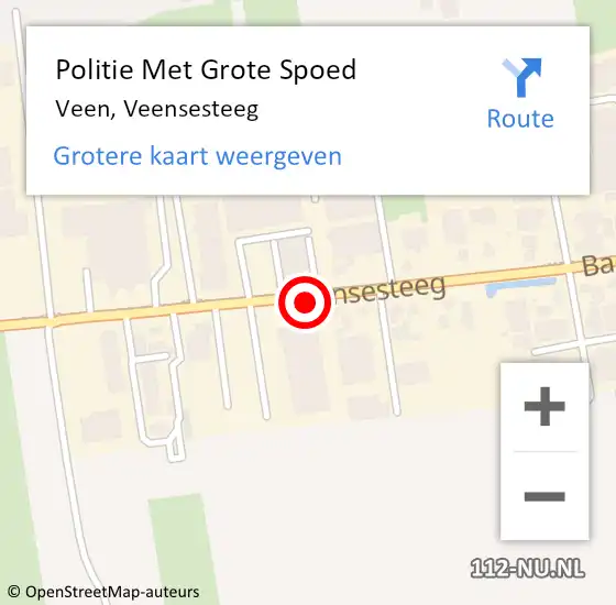 Locatie op kaart van de 112 melding: Politie Met Grote Spoed Naar Veen, Veensesteeg op 18 januari 2022 07:05