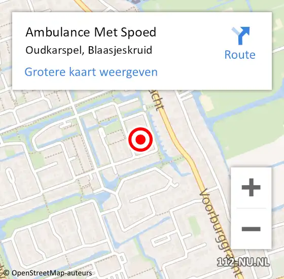 Locatie op kaart van de 112 melding: Ambulance Met Spoed Naar Oudkarspel, Blaasjeskruid op 18 januari 2022 07:41