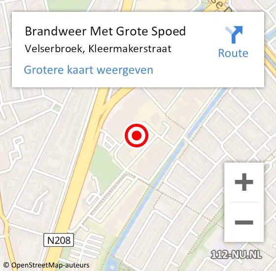 Locatie op kaart van de 112 melding: Brandweer Met Grote Spoed Naar Velserbroek, Kleermakerstraat op 18 januari 2022 08:28