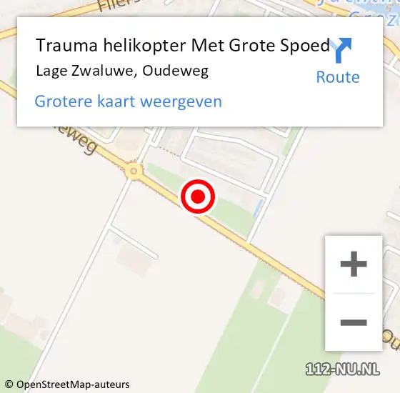 Locatie op kaart van de 112 melding: Trauma helikopter Met Grote Spoed Naar Lage Zwaluwe, Oudeweg op 18 januari 2022 08:29