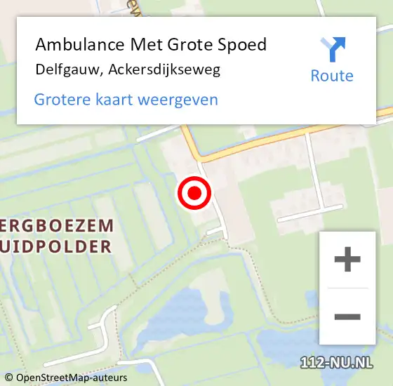 Locatie op kaart van de 112 melding: Ambulance Met Grote Spoed Naar Delfgauw, Ackersdijkseweg op 18 januari 2022 08:48