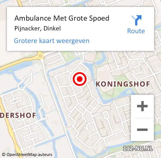 Locatie op kaart van de 112 melding: Ambulance Met Grote Spoed Naar Pijnacker, Dinkel op 5 juli 2014 15:48