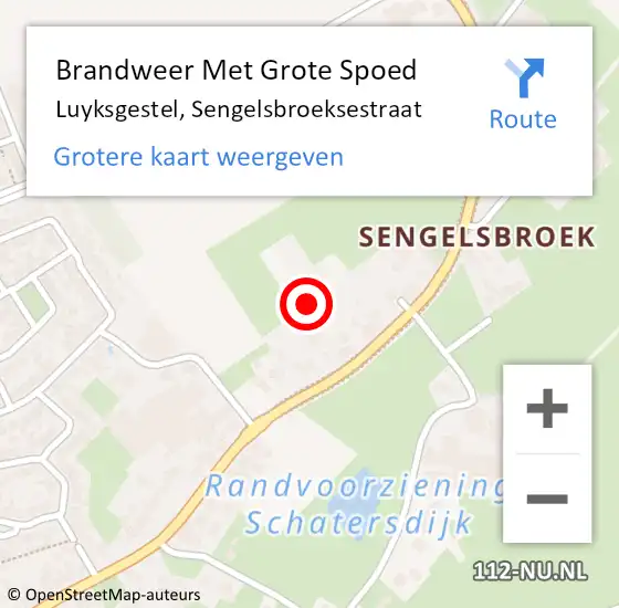 Locatie op kaart van de 112 melding: Brandweer Met Grote Spoed Naar Luyksgestel, Sengelsbroeksestraat op 18 januari 2022 09:31