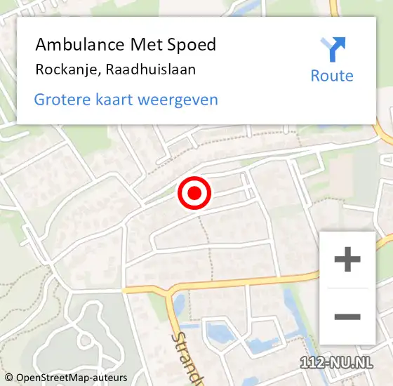 Locatie op kaart van de 112 melding: Ambulance Met Spoed Naar Rockanje, Raadhuislaan op 18 januari 2022 09:48