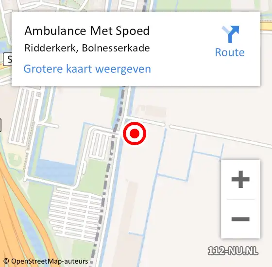 Locatie op kaart van de 112 melding: Ambulance Met Spoed Naar Ridderkerk, Bolnesserkade op 18 januari 2022 09:56